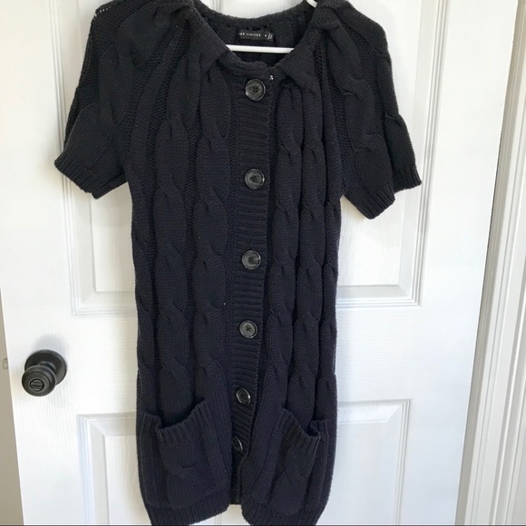 The Limited Dresses & Skirts - Limited ShortSleeve CableKnit Navy Sweater Dress.